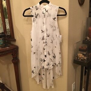 NWT~Unique HAUTE HIPPIE Bird Print Top Size XS